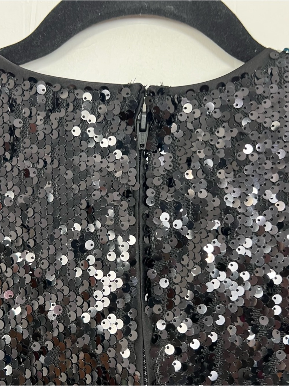 Simply Vera Wang Black Sequin Dress Long Sleeve Ruffle Medium NWT Party Cocktail - Picture 5 of 6